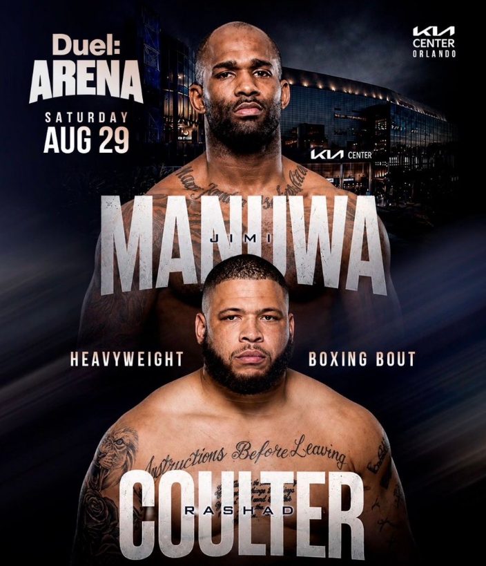 Jimi Manuwa vs Rashad Coulter heavyweight boxing poster for Duel Arena 1